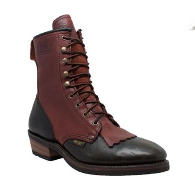 AdTec Men's Soft Toe Packer Durable Work Boots, Chestnut/Black, 9 in.