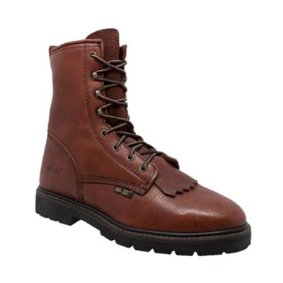 AdTec Men's Round Toe Lacer Cowboy Work Boots, 9 in., Chestnut