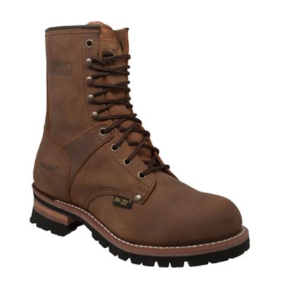 AdTec Men's Round Toe Logger Work Boots, 9 in., Brown