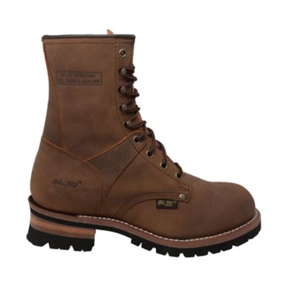 Image showing  Men's Round Toe Logger Work Boots, 9 in., Brown
