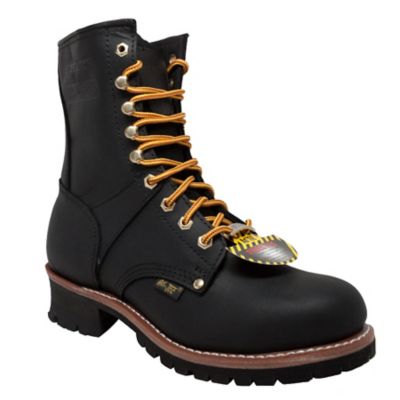 Image showing 0 th AdTec Men's Steel Toe Logger Boots, Black, 9 in.