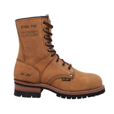 Image showing 1 th AdTec Men's Steel Toe Logger Boots, Brown, 9 in.