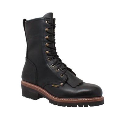 black logger boots