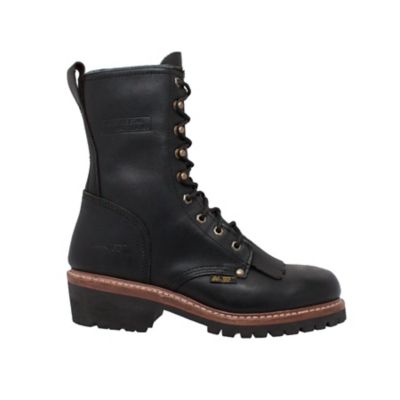 Image showing  Men's Fireman Round Toe Logger Work Boots, 10 in., Black