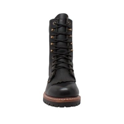 Image showing  Men's Fireman Round Toe Logger Work Boots, 10 in., Black