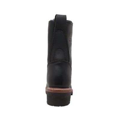 Image showing  Men's Fireman Round Toe Logger Work Boots, 10 in., Black