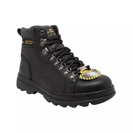 AdTec Men's Steel Toe Leather Hiking Boots Black 6" Men's Hiking Boots