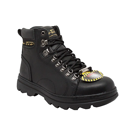 AdTec Men's Steel Toe Leather Hiking Boots, Black, 6 in.
