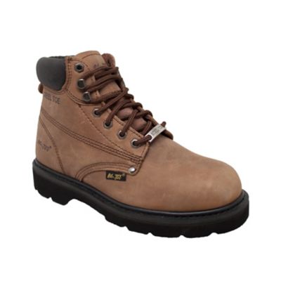 AdTec Men's Steel Toe Work Boots, Light Brown, 6 in.