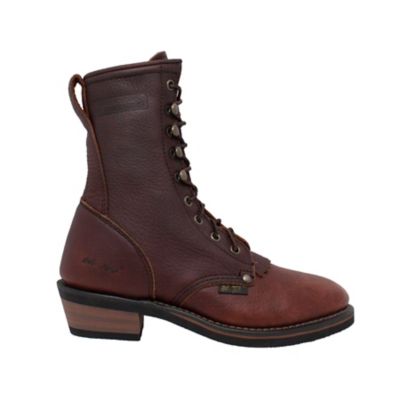 Image showing  Women's Soft Toe Packer Durable Work Boots, Black/Dark Cherry, 8 in.