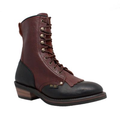 AdTec Women's Soft Toe Packer Durable Work Boots, Black/Dark Cherry, 8 in.