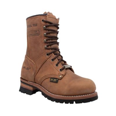 steel toe logger boots