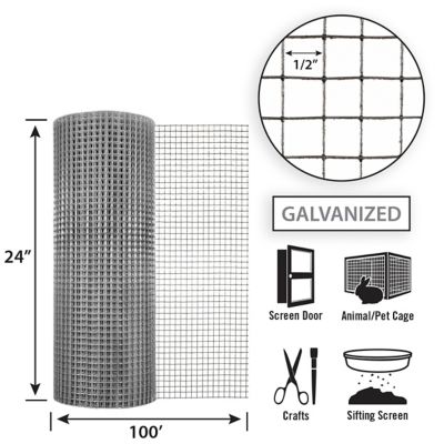 Image showing  1/2 in. Mesh 19-Gauge Hardware Cloth, 100 ft. x 24 in.