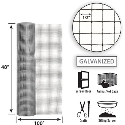 Image showing  1/2 in. Mesh 19-Gauge Hardware Cloth, 100 ft. x 48 in.