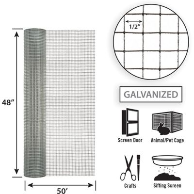 Image showing  1/2 in. Mesh 19-Gauge Hardware Cloth, 50 ft. x 48 in.