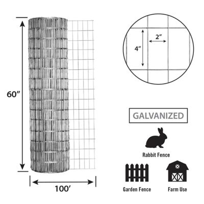 Image showing  100 ft. x 60 in. 14 Gauge Welded Wire with 2 in. x 4 in. Mesh