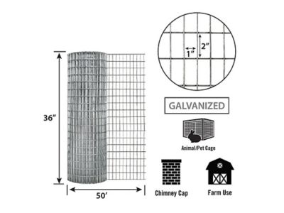 Image showing  50 ft. x 36 in. Garden Craft Welded Wire Fence with 1 in. x 2 in. Mesh