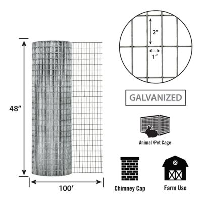Image showing  100 ft. x 48 in. Garden Craft Welded Wire Fence with 1 in. x 2 in. Mesh