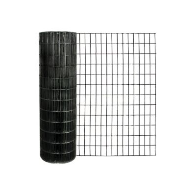 Origin Point 100 ft. x 48 in. Vinyl Welded Wire Fence with 2 in. x 4 in. Mesh, Black