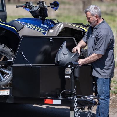 Image showing  6,641 cu. in. 22 in./35 in. Wide Gloss Black Steel Trailer Tongue Truck Box