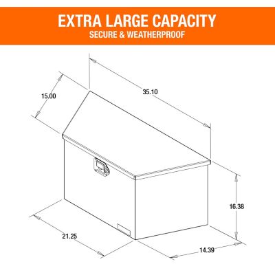 Image showing  6,641 cu. in. 22 in./35 in. Wide Gloss Black Steel Trailer Tongue Truck Box