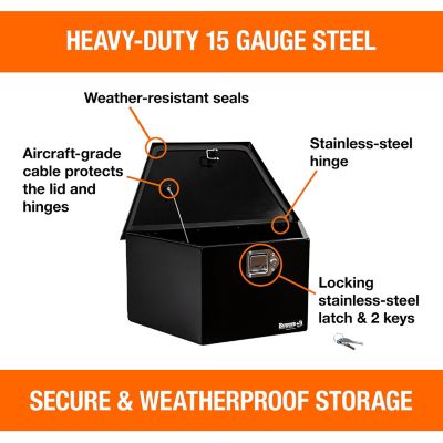 Image showing  6,641 cu. in. 22 in./35 in. Wide Gloss Black Steel Trailer Tongue Truck Box