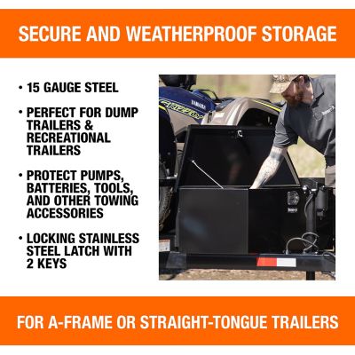 Image showing  6,641 cu. in. 22 in./35 in. Wide Gloss Black Steel Trailer Tongue Truck Box