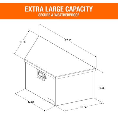 Image showing  3,273 cu. in. 14 in./27 in. Wide Gloss Black Steel Trailer Tongue Truck Box