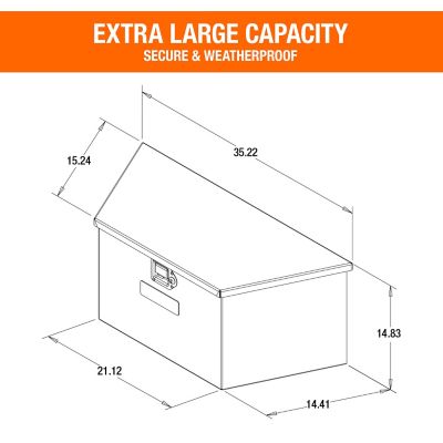 Image showing  4.4 cu. ft. 20.7 in. Diamond Tread Aluminum Trailer Tongue Truck Box