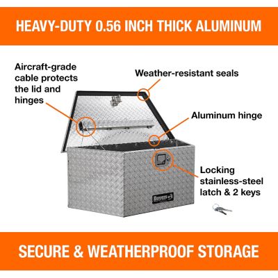 Image showing  4.4 cu. ft. 20.7 in. Diamond Tread Aluminum Trailer Tongue Truck Box