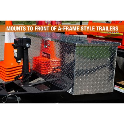 Image showing 7 th Buyers Products 2.4 cu. ft. 37 in. Diamond Tread Aluminum Trailer Tongue Truck Box