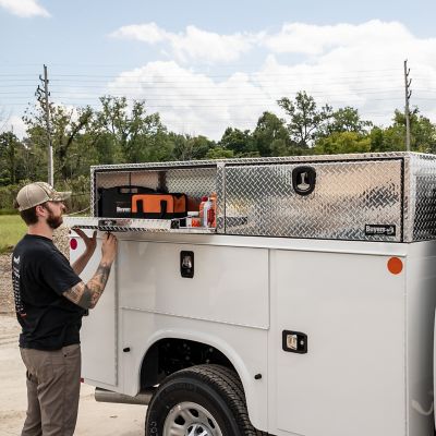 Image showing  16 x 13 x 72in. Diamond Tread Aluminum Topsider Truck Tool Box with Die Cast Compression Latch