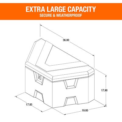 Image showing  7 cu. ft. 18 x 19 x 36in. Poly Trailer Tongue Truck Box, White