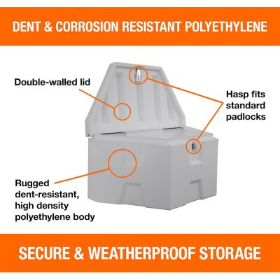 Image showing  7 cu. ft. 18 x 19 x 36in. Poly Trailer Tongue Truck Box, White
