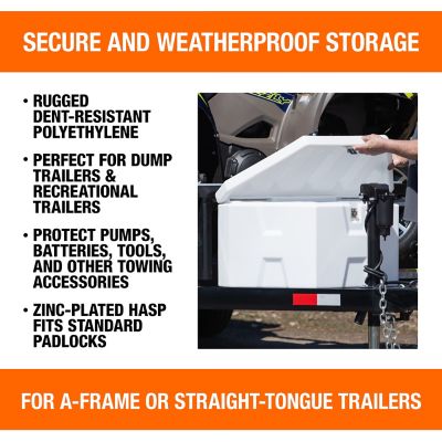 Image showing 6 th Romotech 7 cu. ft. 18 x 19 x 36in. Poly Trailer Tongue Truck Box, White