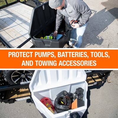 Image showing 7 th Romotech 7 cu. ft. 18 x 19 x 36in. Poly Trailer Tongue Truck Box, White