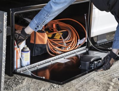 Image showing  Steel Underbody Truck Box with Paddle Latch, 18 x 18 x 60in., Black