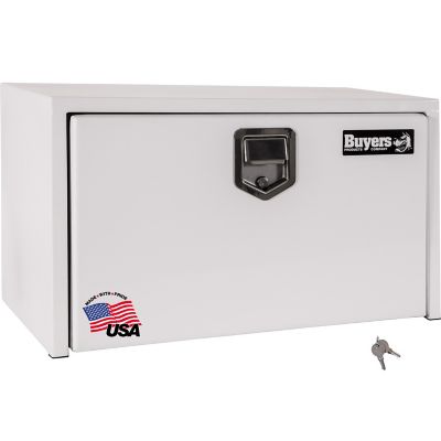 Buyers Products 18 in. x 18 in. x 24 in. Steel Underbody Truck Box with Paddle Latch, 14 Gauge Steel, White