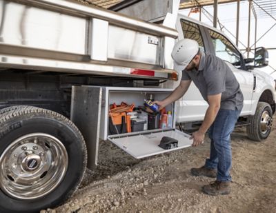 Image showing 6 th Buyers Products Steel Underbody Truck Box with Paddle Latch, 18 x 18 x 24in., White