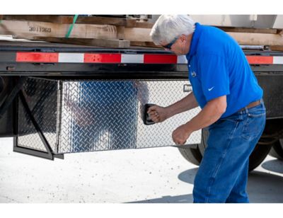 Image showing 4 th Buyers Products Diamond Tread Aluminum Underbody Truck Box with Barn Door, 24 x 24 x 36in.
