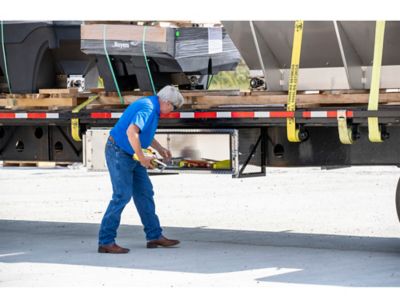 Image showing 6 th Buyers Products Diamond Tread Aluminum Underbody Truck Box with Barn Door, 24 x 24 x 36in.