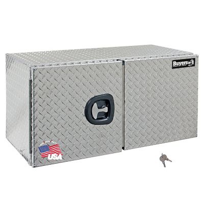 Buyers Products 24 in. x 24 in. x 60 in. Diamond Tread Aluminum Underbody Truck Box with Barn Door