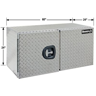 Image showing  Diamond Tread Aluminum Underbody Truck Box with Barn Door, 24 x 24 x 60in.