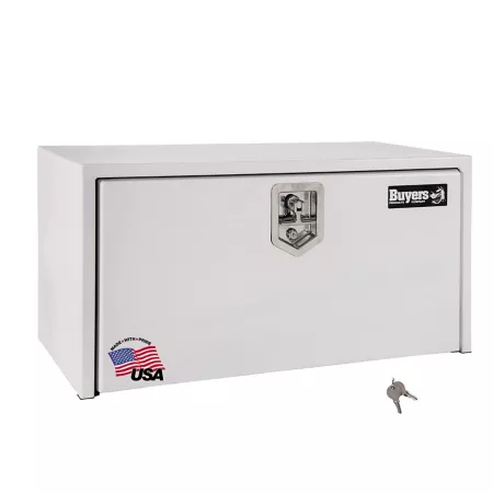 Buyers Products 18 in x 18 in x 36 in White Steel Underbody Truck Box with T-Handle Latch Underbody Truck Tool Boxes