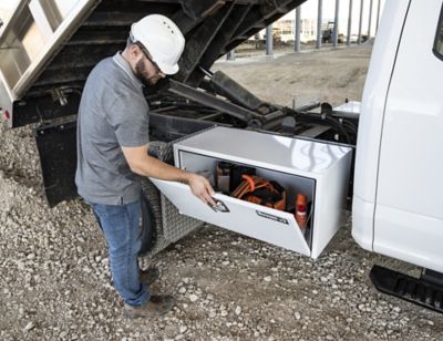 Image showing 8 th Buyers Products Steel Underbody Truck Box with T-Handle Latch, 18 x 18 x 36in., White