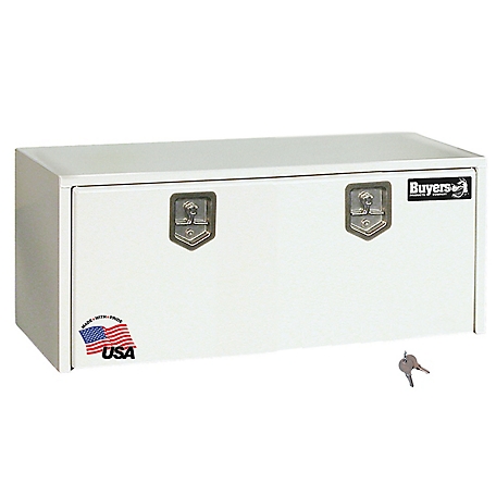 Buyers Products 18 in. x 18 in. x 48 in. White Steel Underbody Truck Box with T-Handle Latch