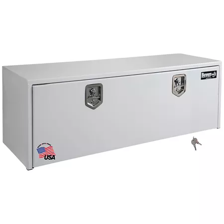 Buyers Products 18 in x 18 in x 60 in White Steel Underbody Truck Box with T-Handle Latch Underbody Truck Tool Boxes