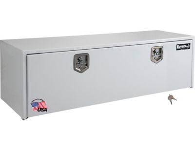Buyers Products Steel Underbody Truck Box with T-Handle Latch, 18 in. x 18 in. x 66 in., White