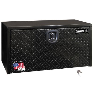 Buyers Products 18 in. x 18 in. x 36 in. Black Steel Underbody Truck Box with Aluminum Door