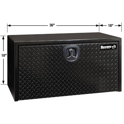 Image showing  Steel Underbody Truck Box with Aluminum Door, 18 x 18 x 36in., Black